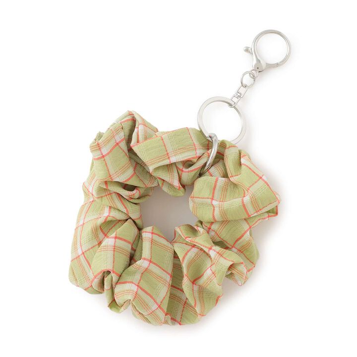 Checkered Pattern Scrunchie Charm,Green, medium image number 3