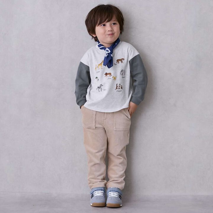 Animal Embroidery Long-Sleeve T-Shirt,Cream, medium image number 2