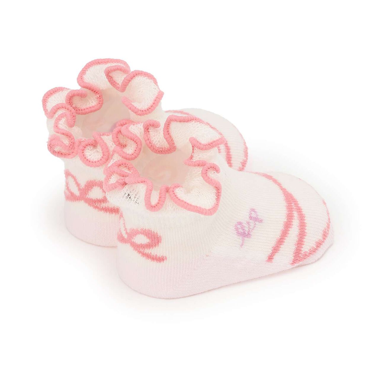 Shoe Pattern Newborn Socks,Pink, large image number 1