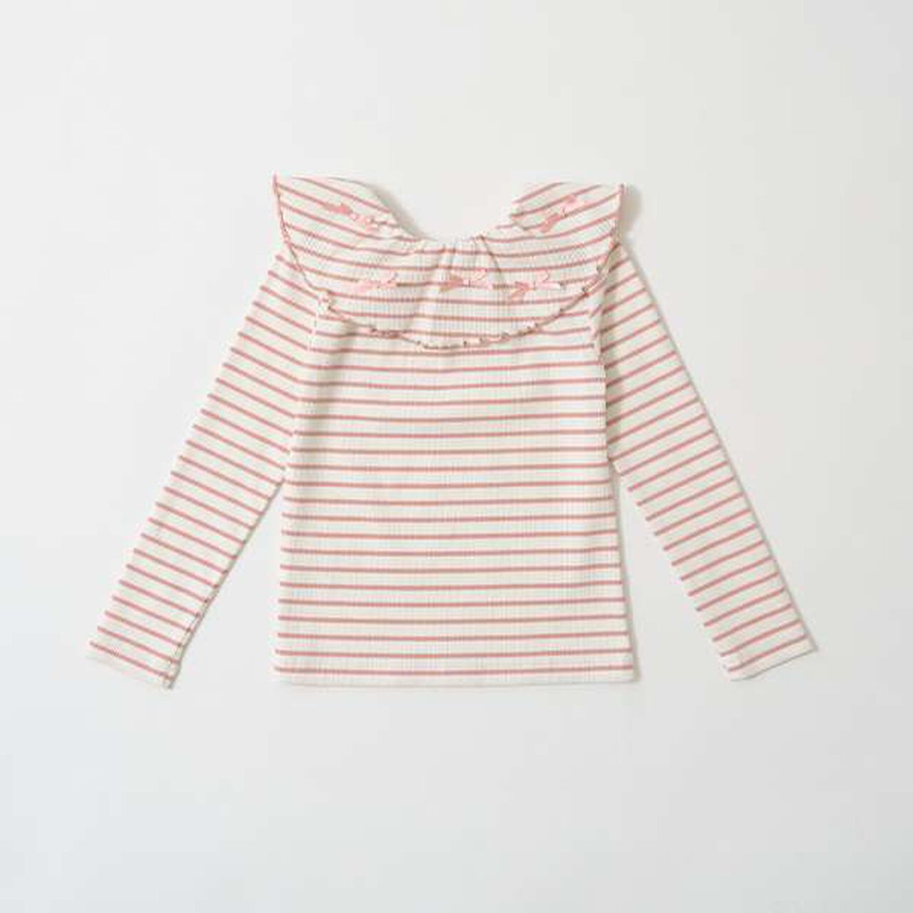 Front and Back Both OK! Collared Long-Sleeve T-Shirt,Pink, large image number 13