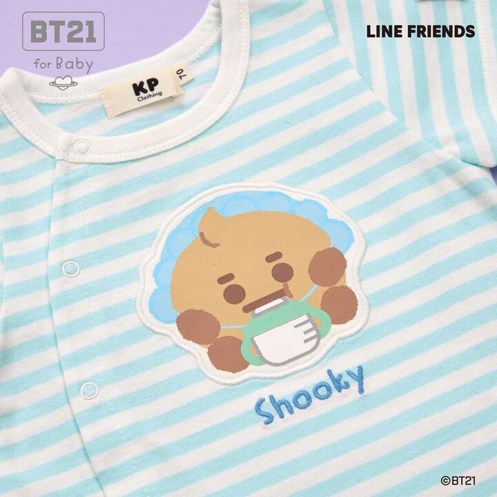 [BT21] Appliqu&eacute; Stripe Pattern Short Overall,Mint, medium image number 10