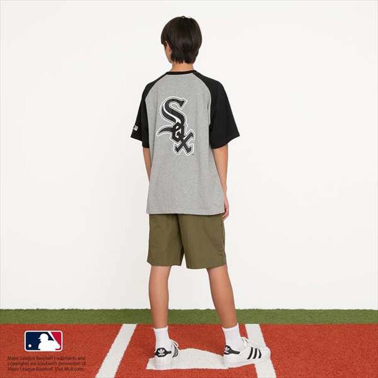 [MLB] Team Logo Print Raglan Short Sleeve T-Shirt,White, large image number 3
