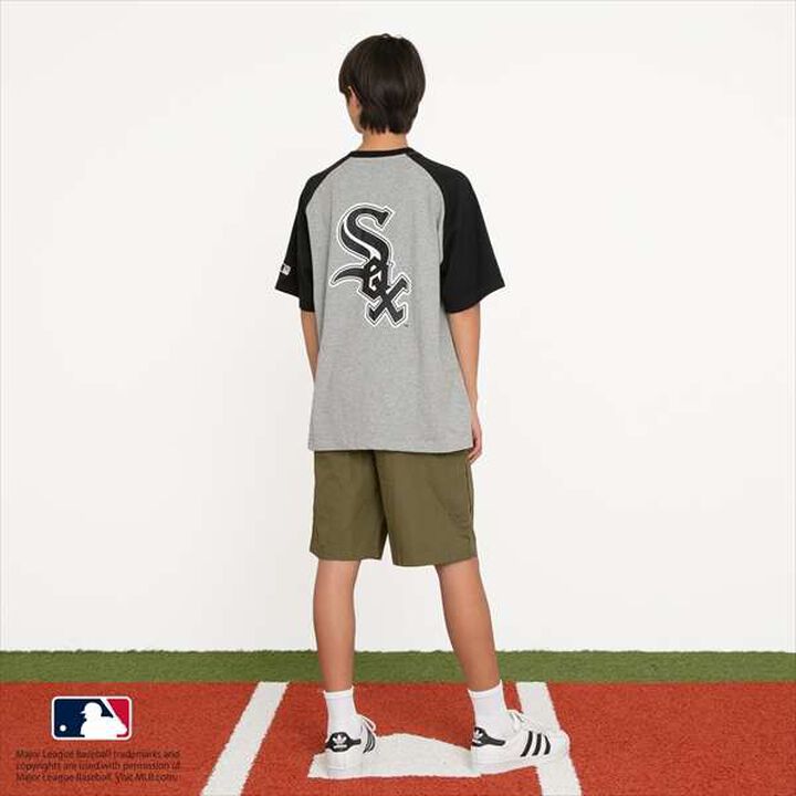 [MLB] Team Logo Print Raglan Short Sleeve T-Shirt,White, medium image number 3