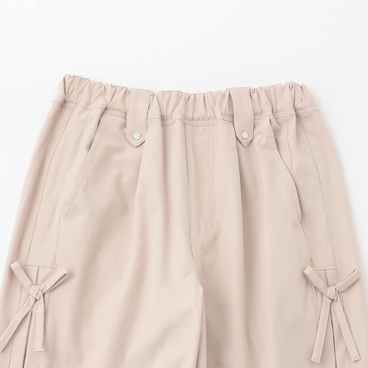 Quick-Dry Side Ribbon Parachute Pants,Black, large image number 2