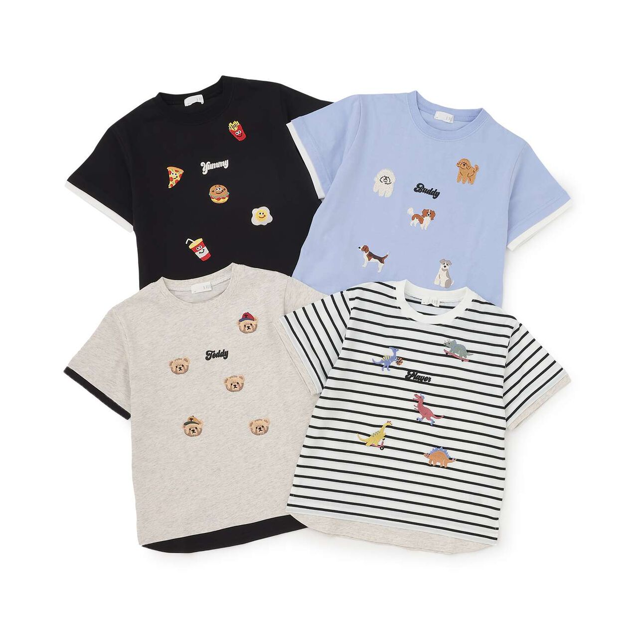 Assorted Embroidery T-Shirt,Milky white, large image number 22
