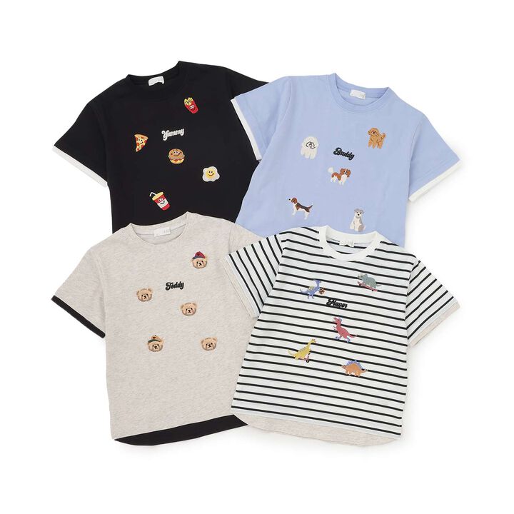 Assorted Embroidery T-Shirt,Milky white, medium image number 22