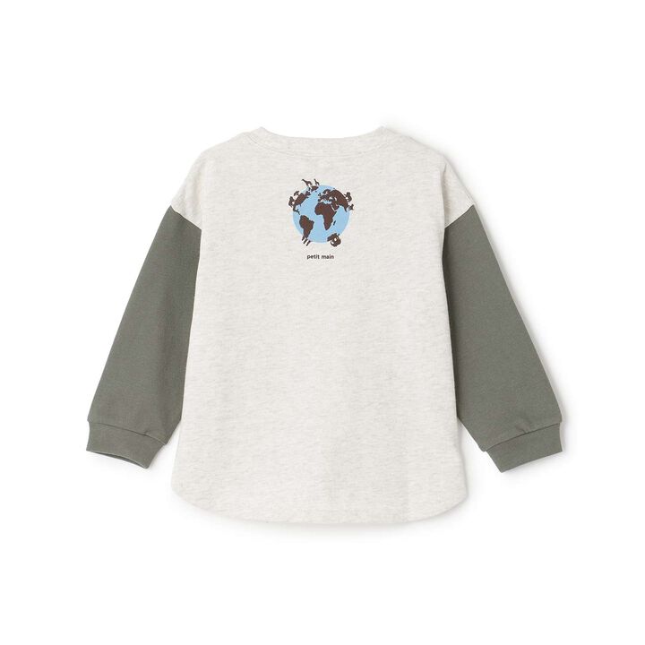 Animal Embroidery Long-Sleeve T-Shirt,Cream, medium image number 4
