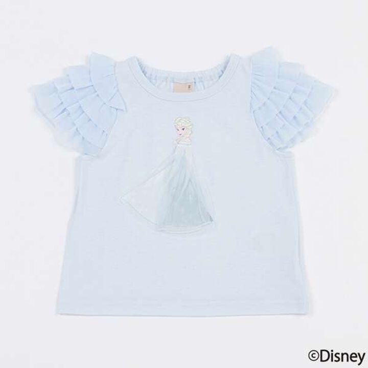 [Disney] Tulle Sleeve Graphic T-Shirt,Light blue, medium image number 17