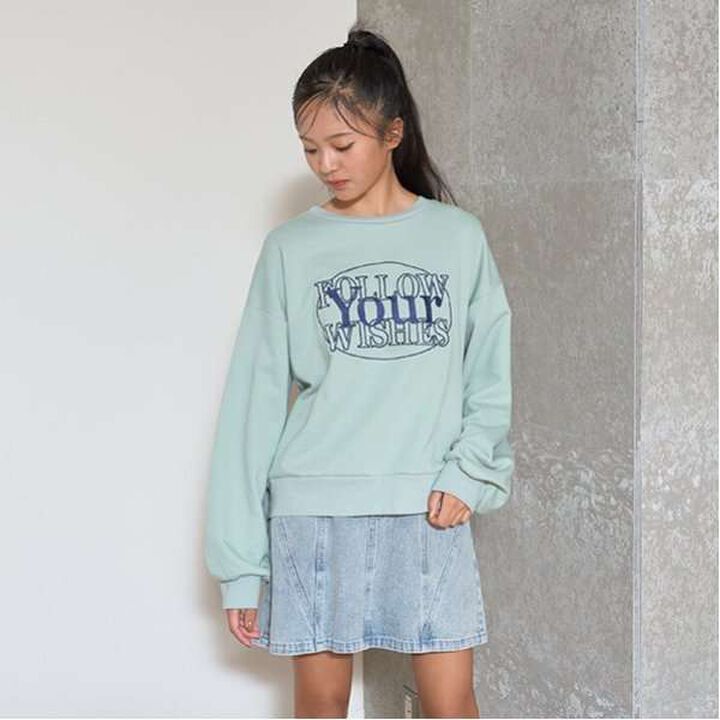 Circle Embroidery Pullover,Emerald green, medium image number 6