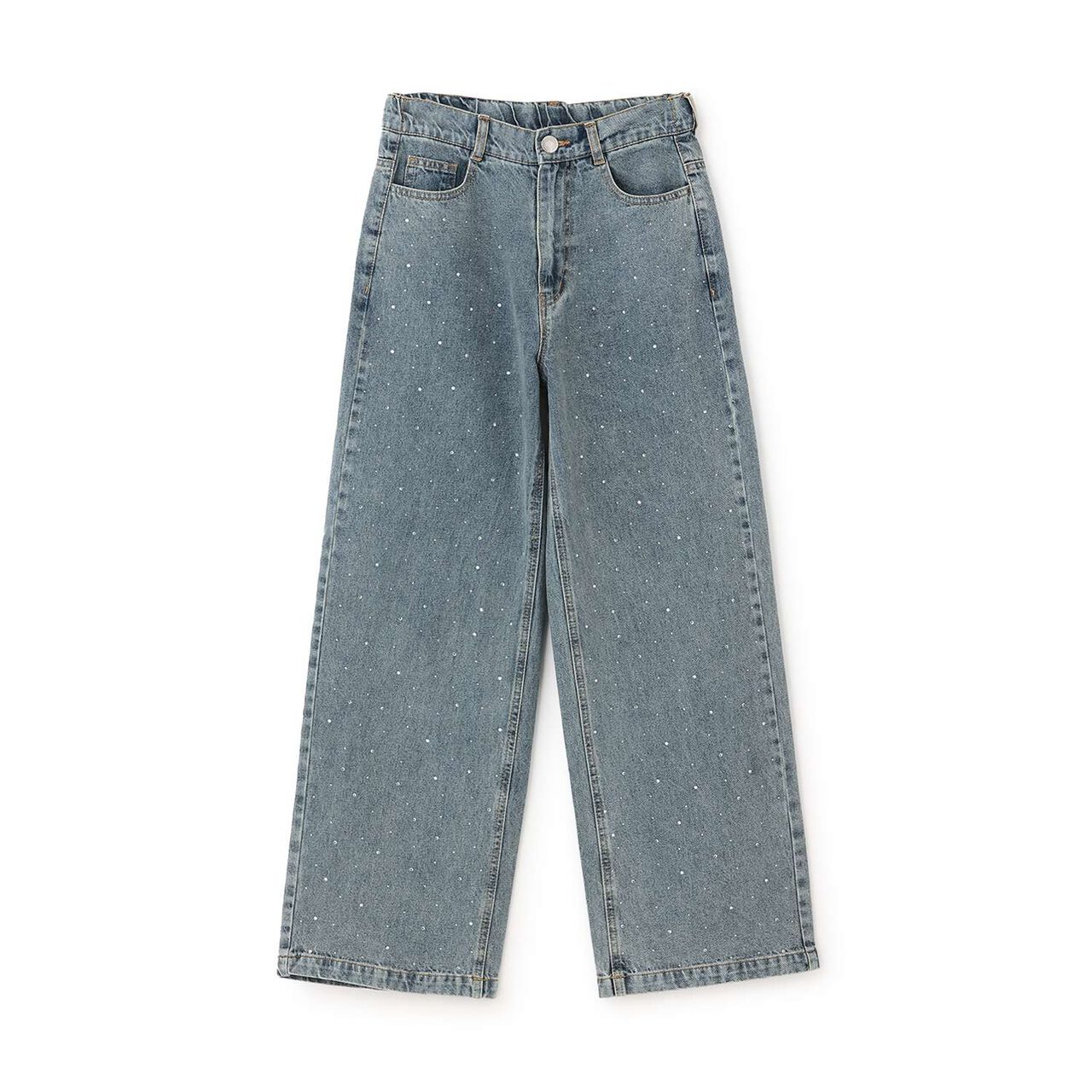 Stylish Stone Denim Pants,Blue, large image number 17
