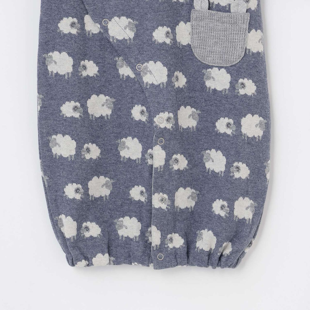 Organic Jacquard 2WAY Romper [Made in Japan],Blue, large image number 4