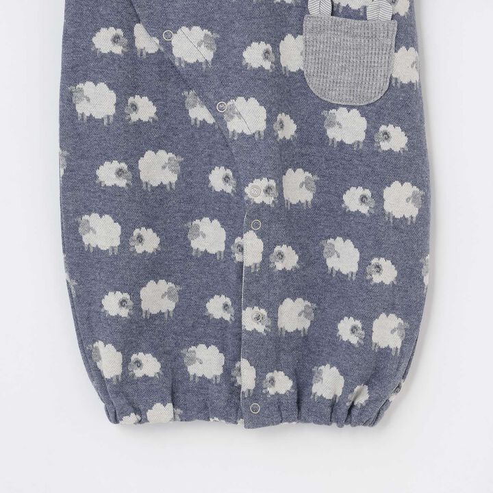 Organic Jacquard 2WAY Romper [Made in Japan],Blue, medium image number 4