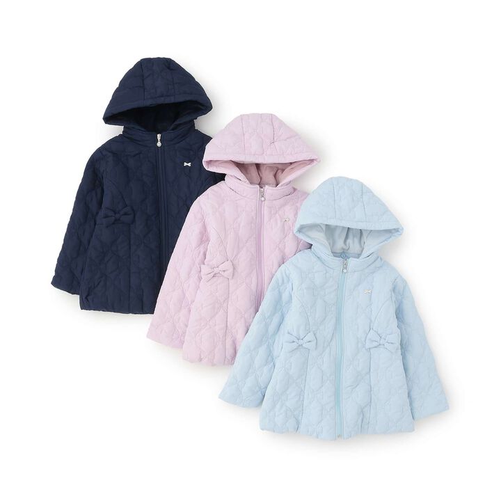 Ribbon Quilted Bomber Jacket,Light blue, medium image number 3
