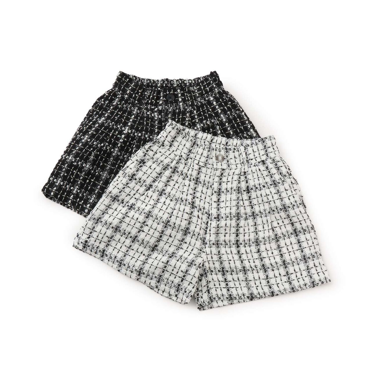 Adult-Style Holiday Tweed Short Pants,White, large image number 3