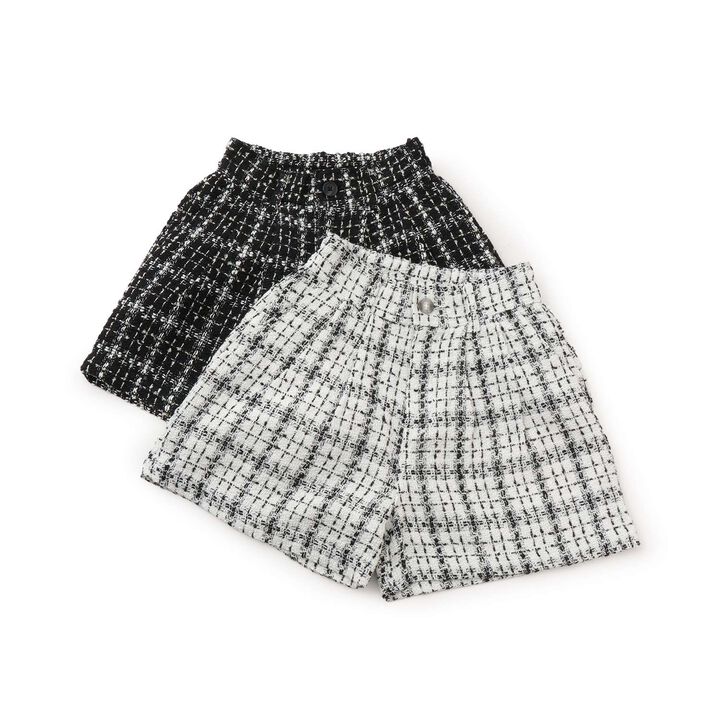 Adult-Style Holiday Tweed Short Pants,White, medium image number 3