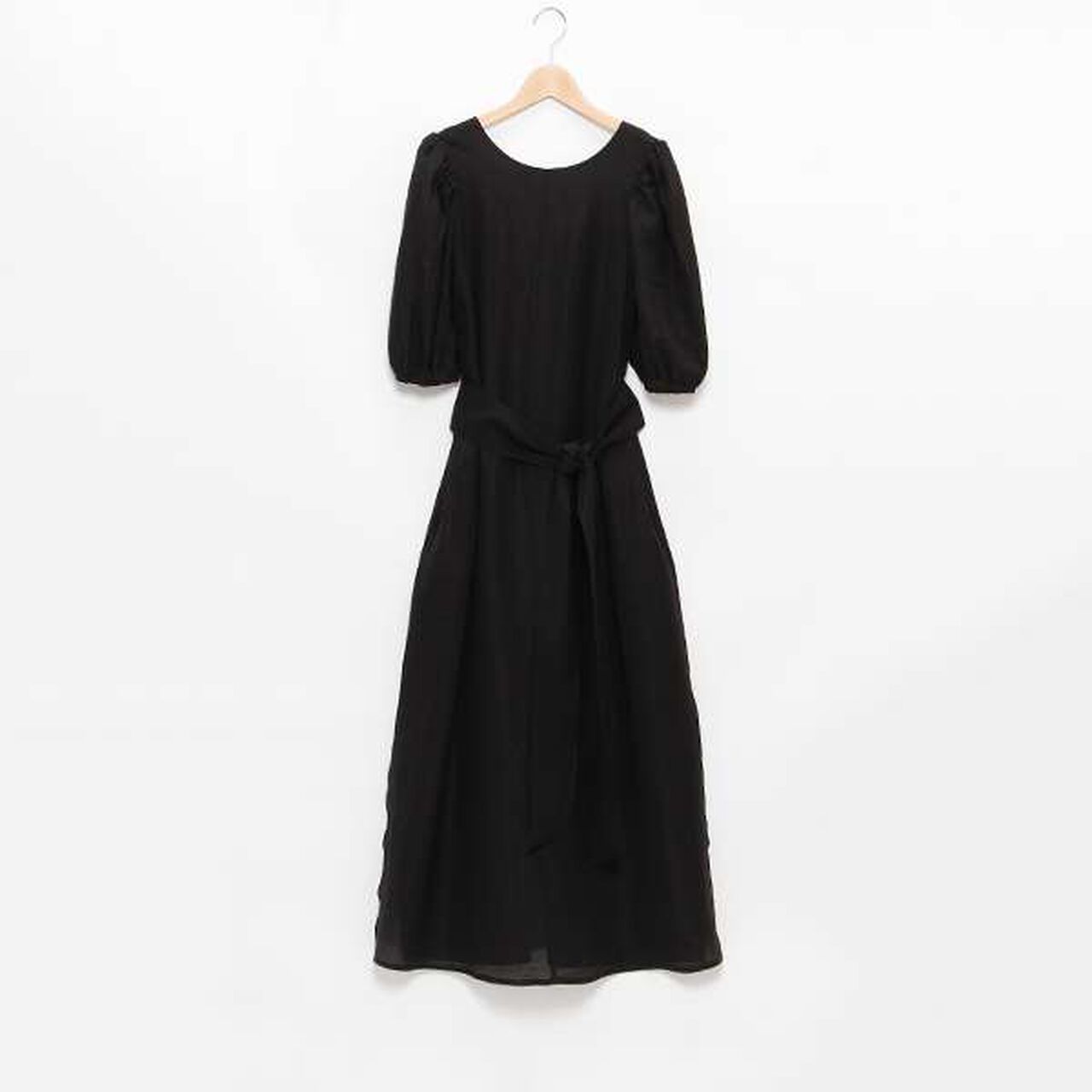 [LADIES] One-Piece Dress with Belt,Black, large image number 12