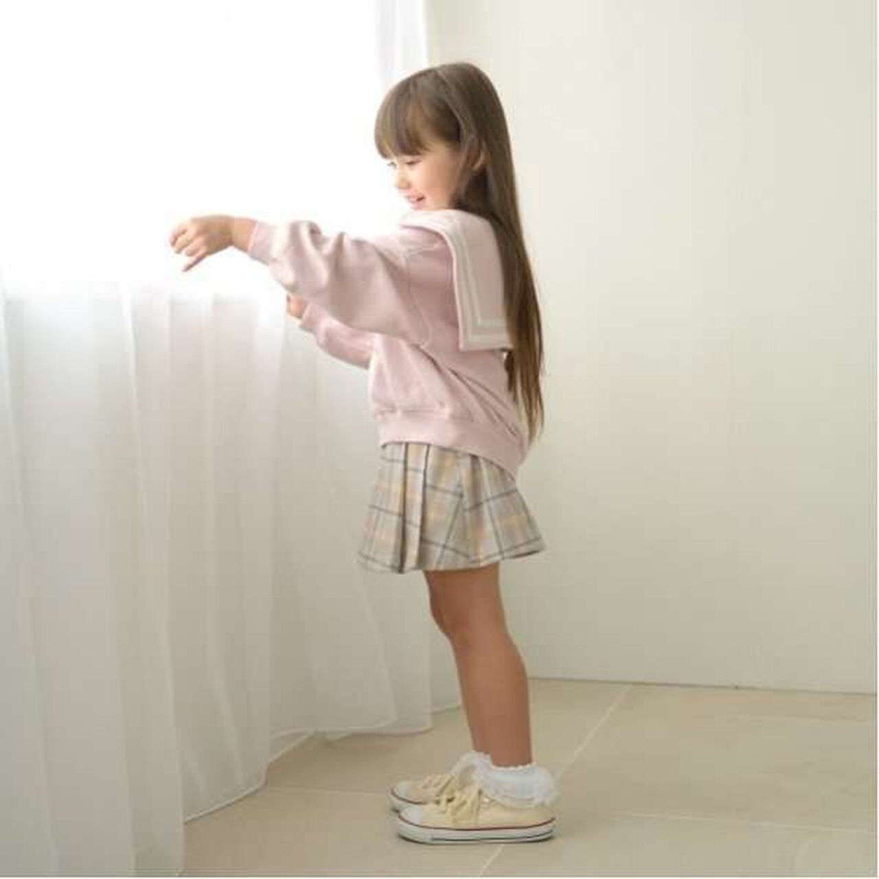 Tuck Pleated Skirt-Pants,Light gray, large image number 8