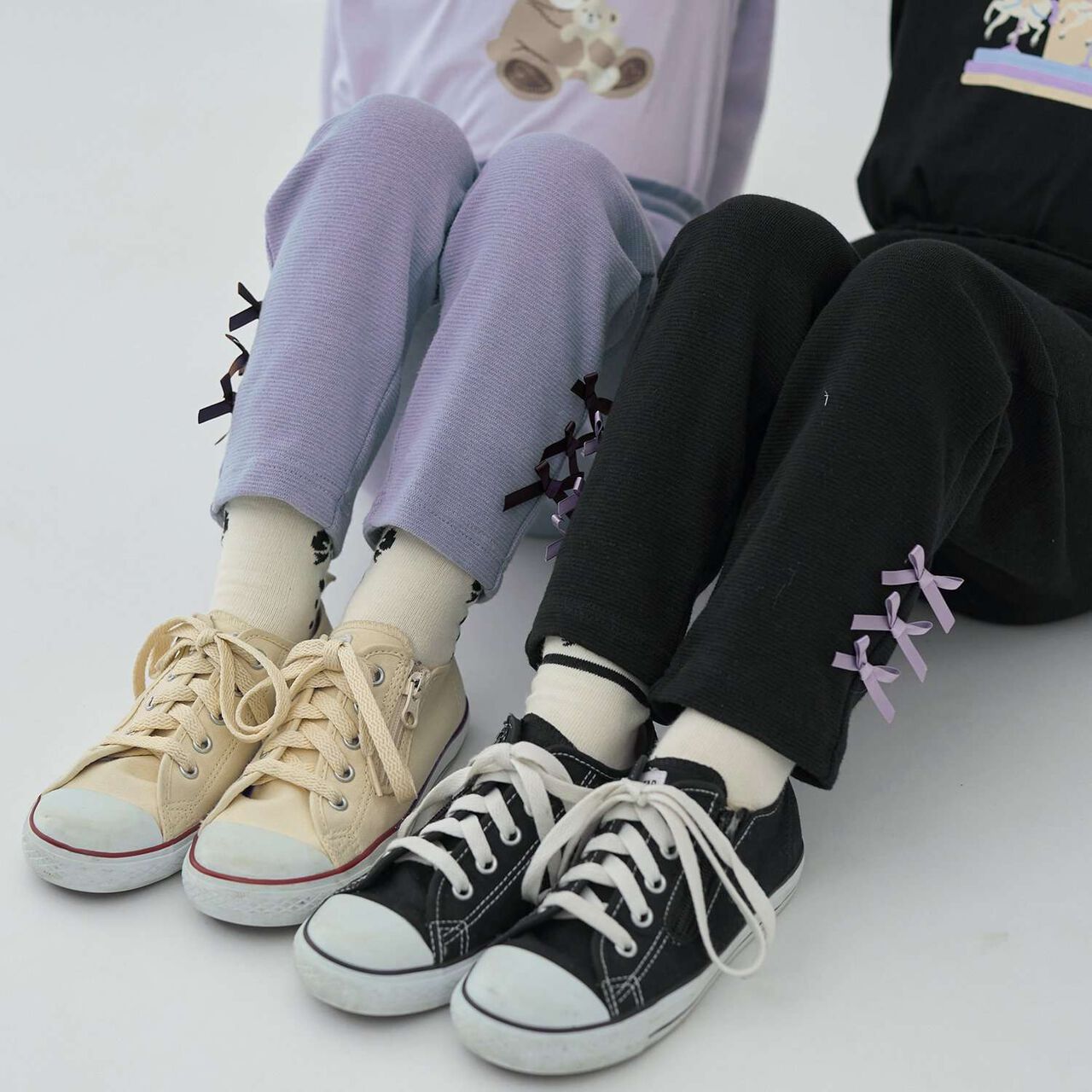 Tomo Pants Back Frill Hem Ribbon Pants,Light gray, large image number 36