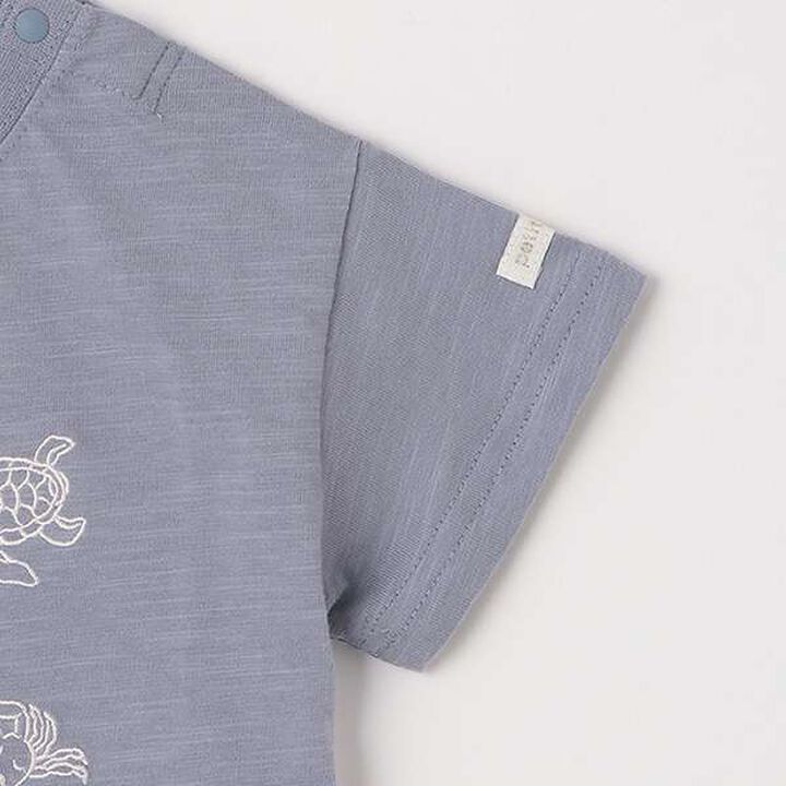 [Cool Touch] Ocean Embroidery Short Sleeve T-Shirt,Salmon pink, medium image number 6