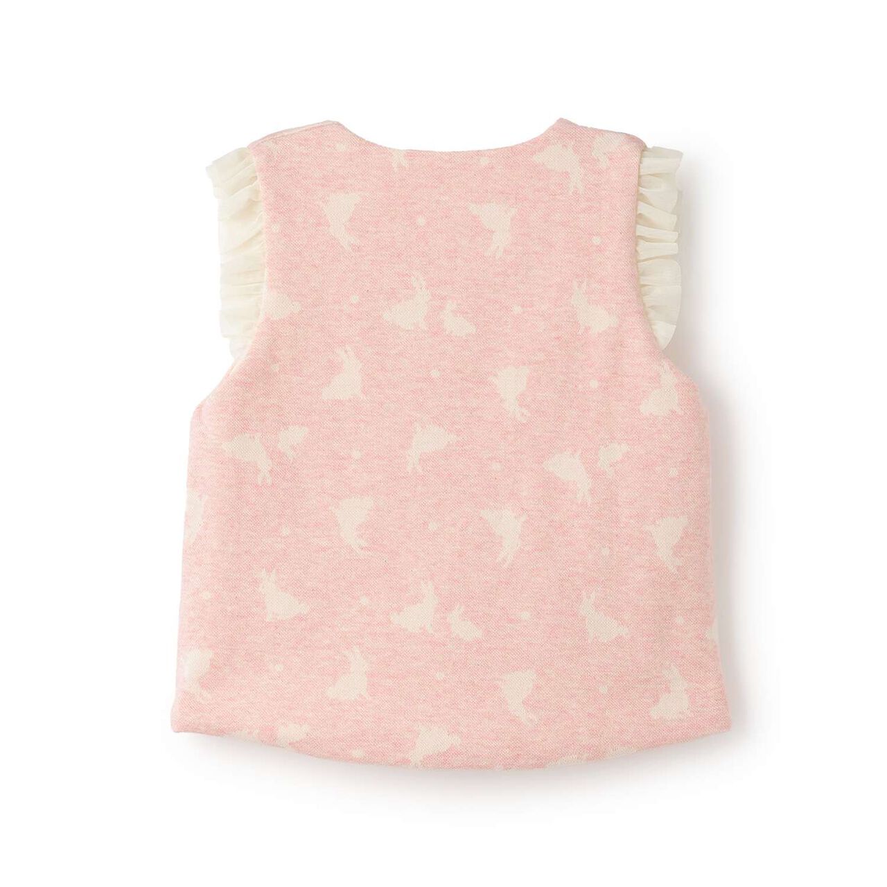 Organic Rabbit Jacquard Vest,Pink, large image number 1