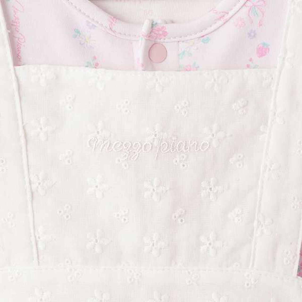 Short-Sleeve Romper & Lace Apron Skirt Set,Light pink, large image number 8