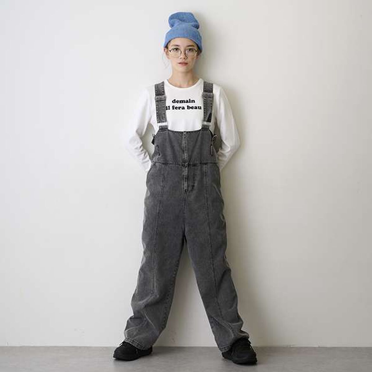 [AMI] High Waist Overalls,Black, large image number 0