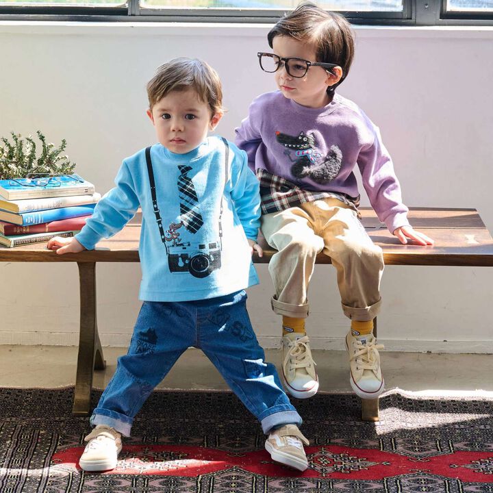 Wolf Hem Checkered Sweatshirt,Smoke white, medium image number 12