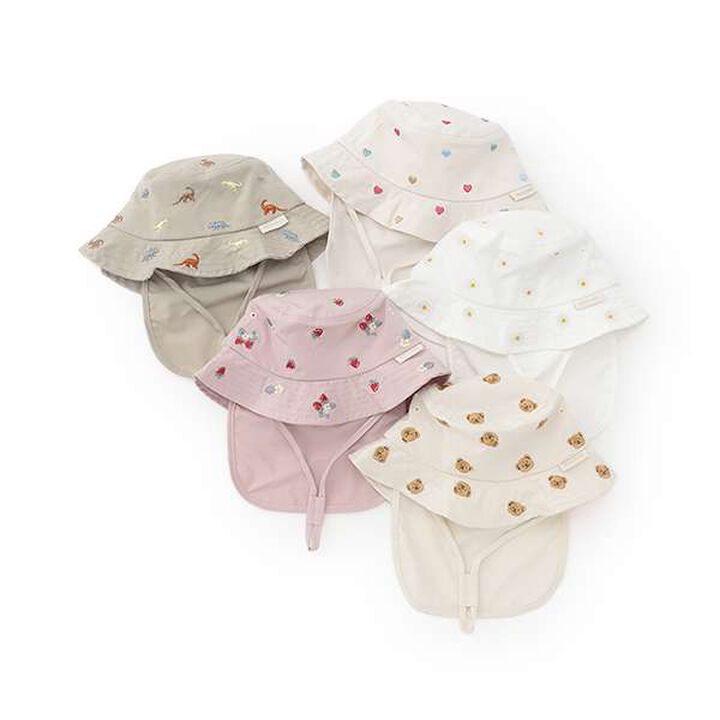 [Heat-Resistant] Embroidered Bucket Hat,Off white, medium image number 5