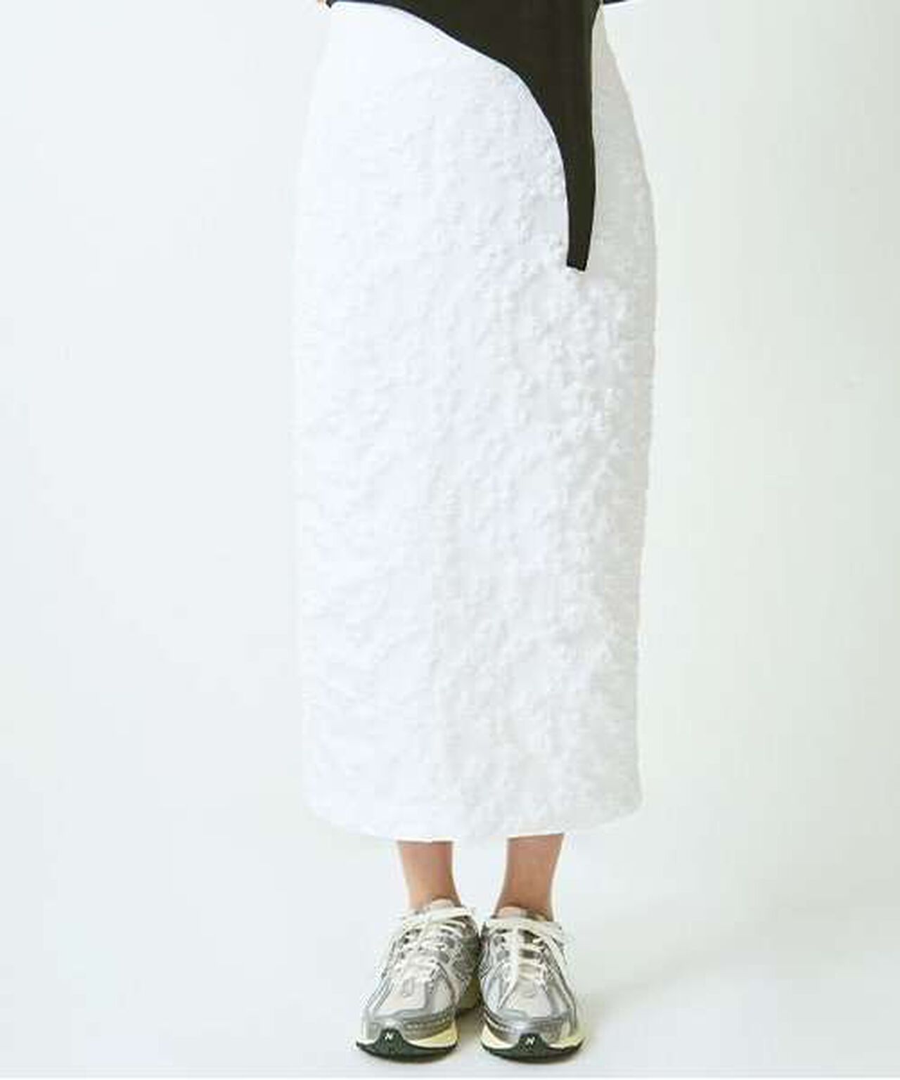 Floral Jacquard Tight Skirt,Off white, large image number 10