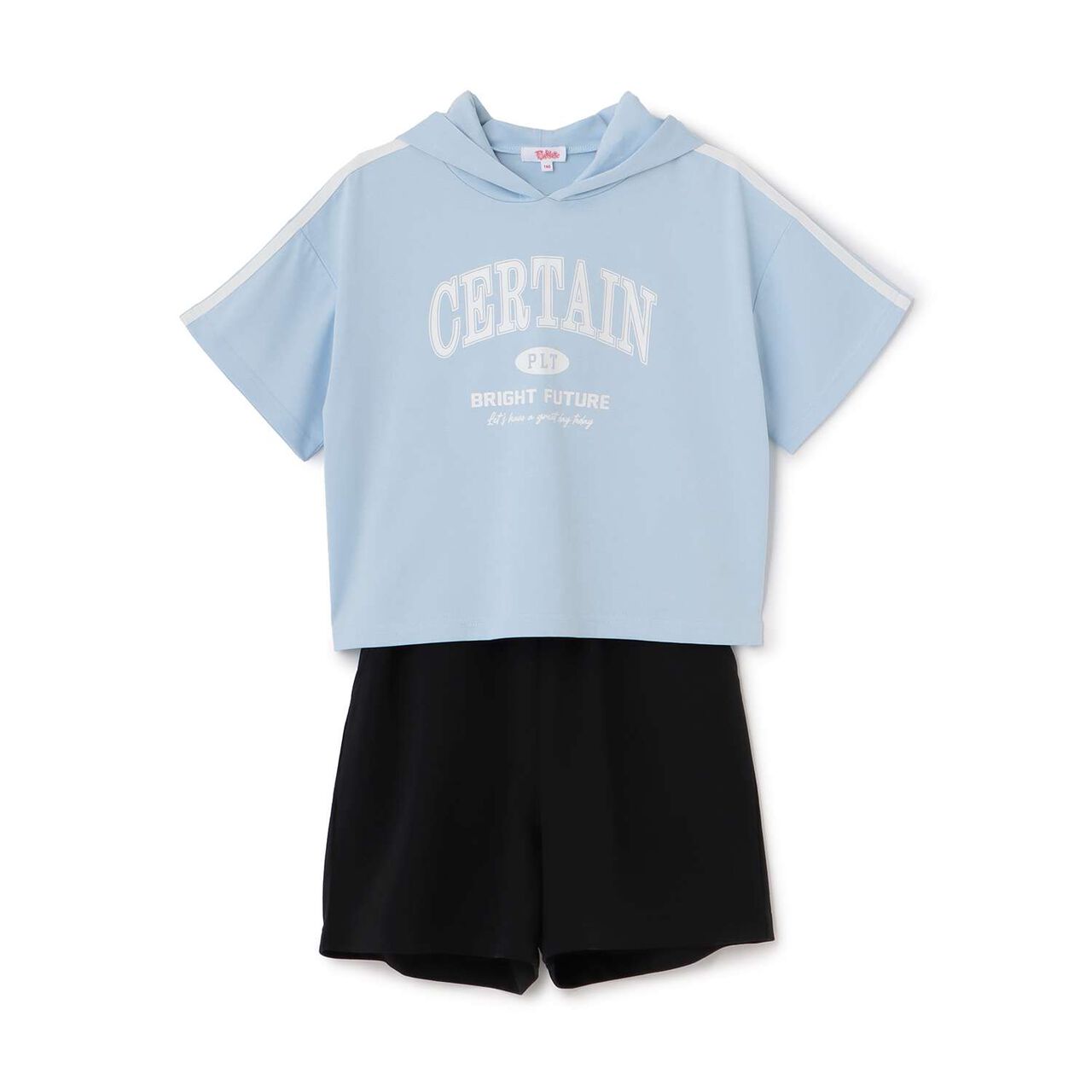 Cool Touch Short-Sleeve Hoodie + Half Pants Set,Yellow green, large image number 14