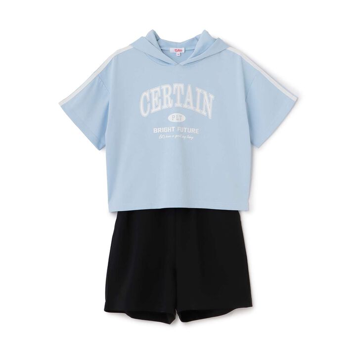 Cool Touch Short-Sleeve Hoodie + Half Pants Set,Yellow green, medium image number 14