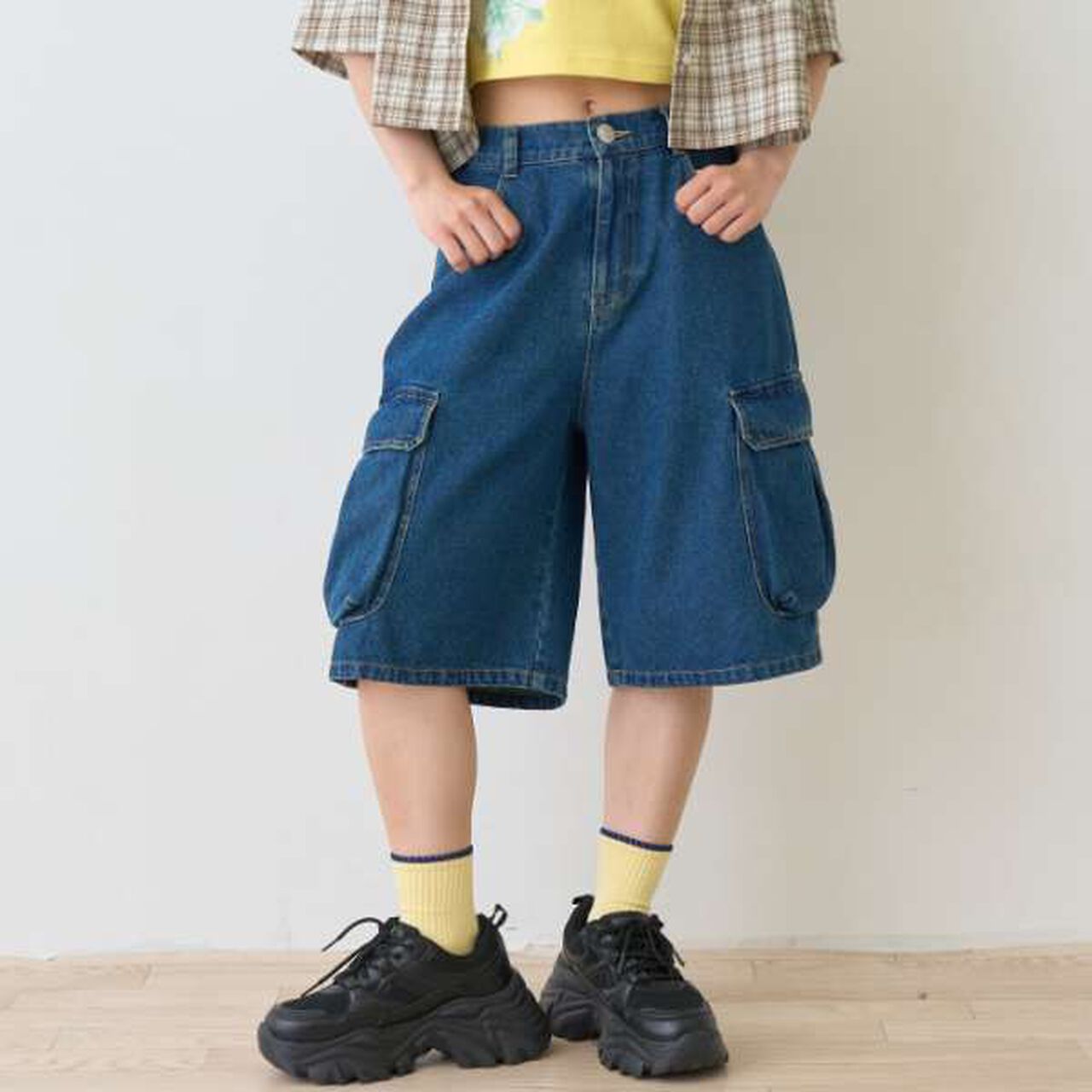 [LTXC] [D-League/CHANGE RAPTURES/AYUMI] Half Denim Pants,Blue, large image number 3