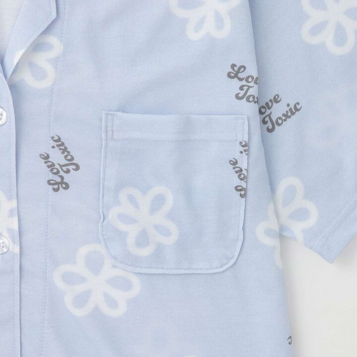 [Room Wear/Pajamas] Short-Sleeve All-Over Pattern Shirt & Shorts Set,Red, medium image number 9