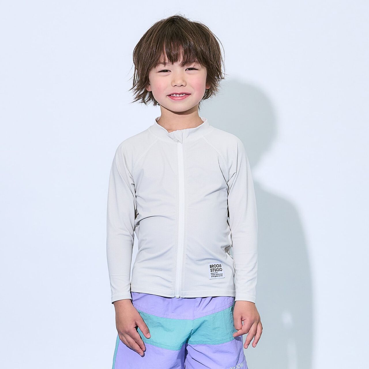 [SWIM] [UV] Full-Zip Mesh Rash Guard [Kids' Clothing] [Boys & Girls],Milky white, large image number 16