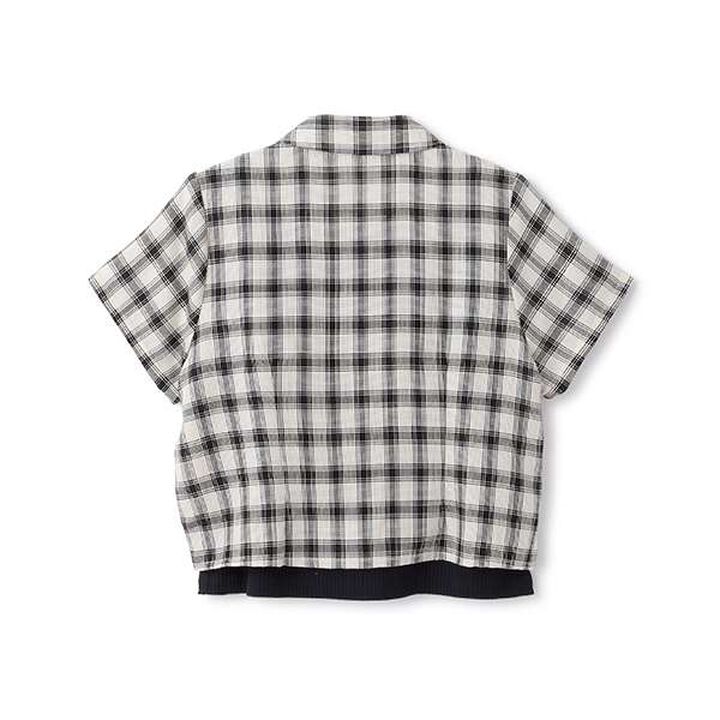 Assorted Material Ruffled Ribbon Shirt & Camisole Set,Black, medium image number 5