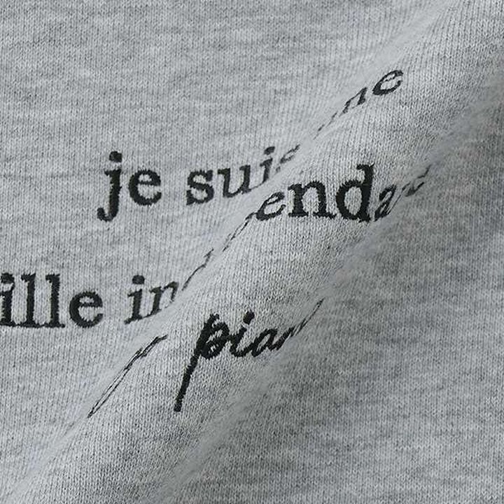 Sweatshirt with Shoulder Ribbons and Necklace,Black, medium image number 4