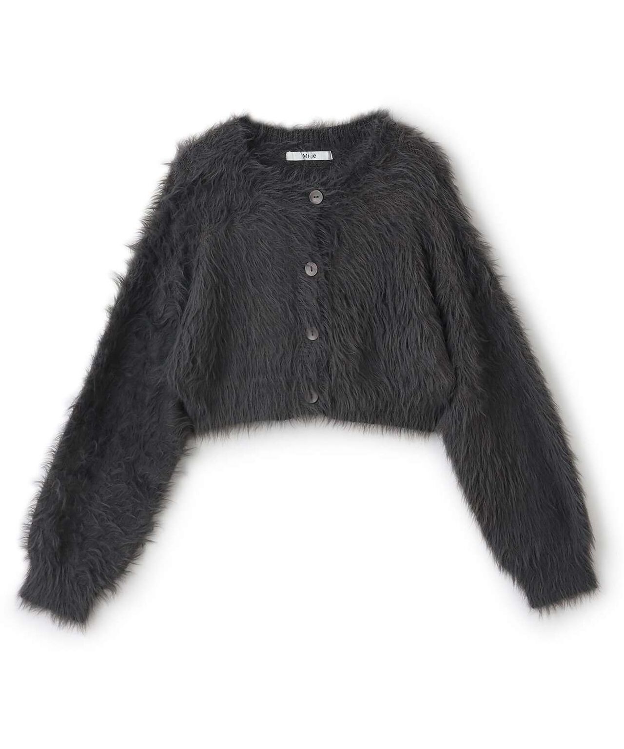 Shaggy Short Cardigan,Purple, large image number 5