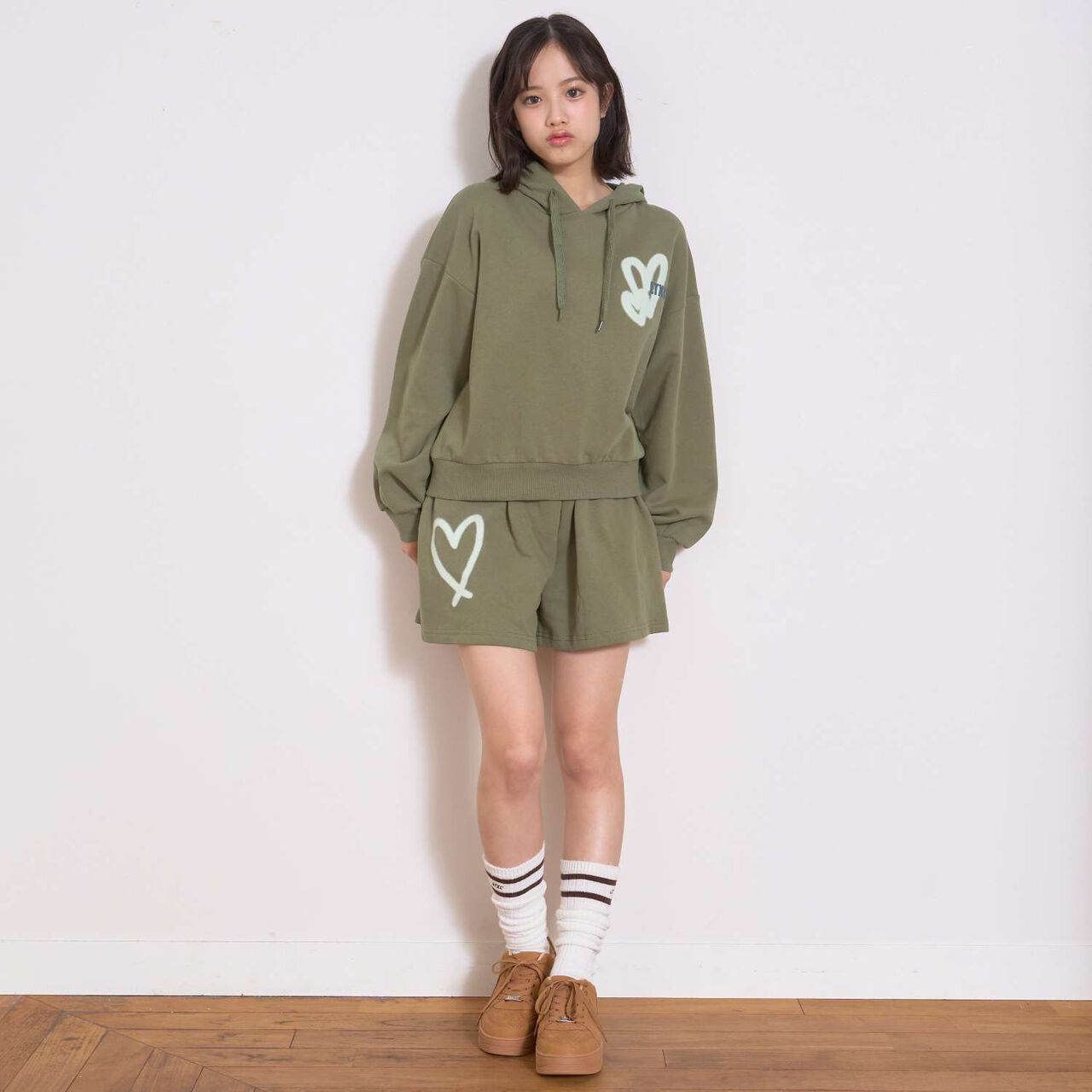 [LTXC] 100% Cotton Wool Lined Back Spray Outfit Set,Khaki, large image number 4