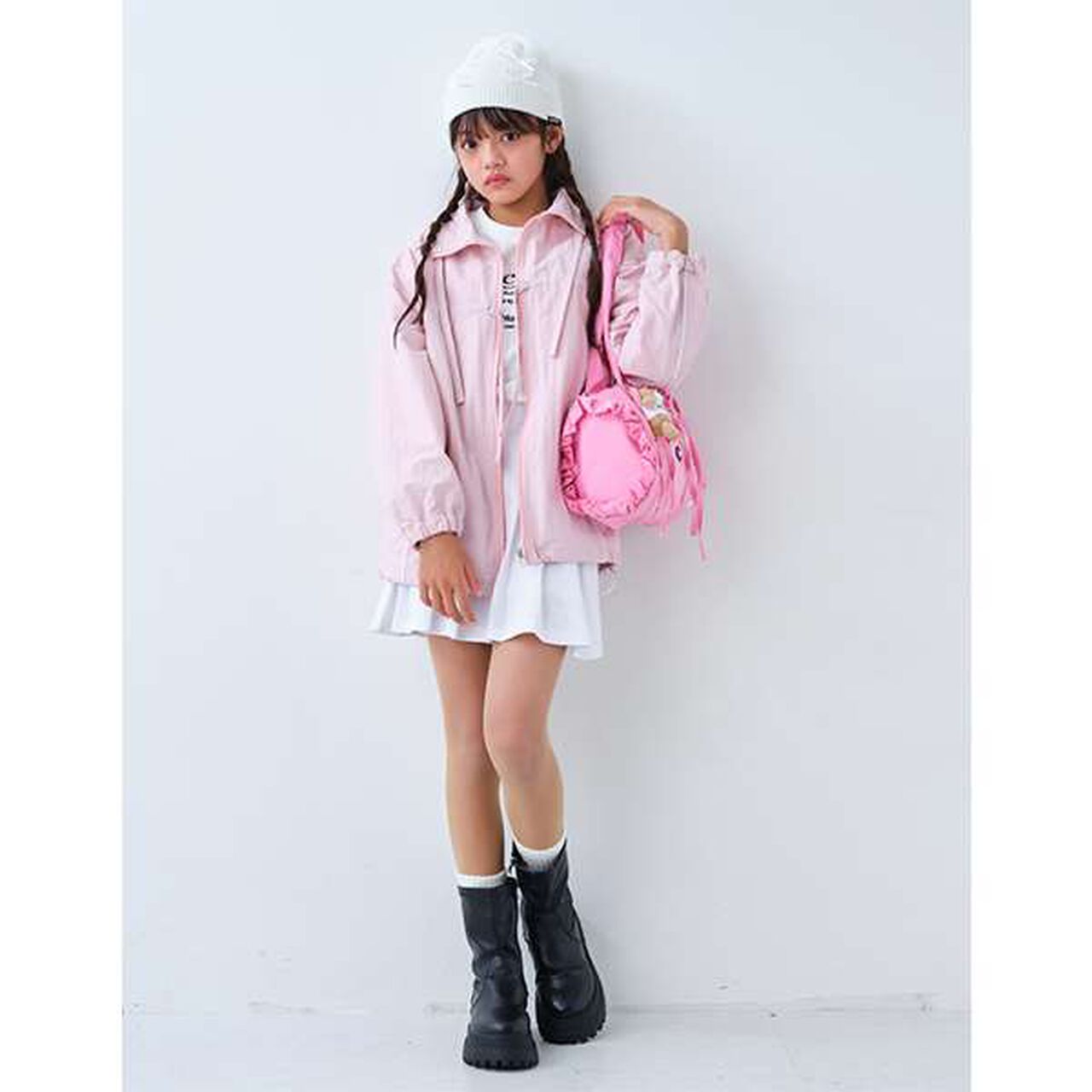 Frill Ribbon Boston Bag,Pink, large image number 8