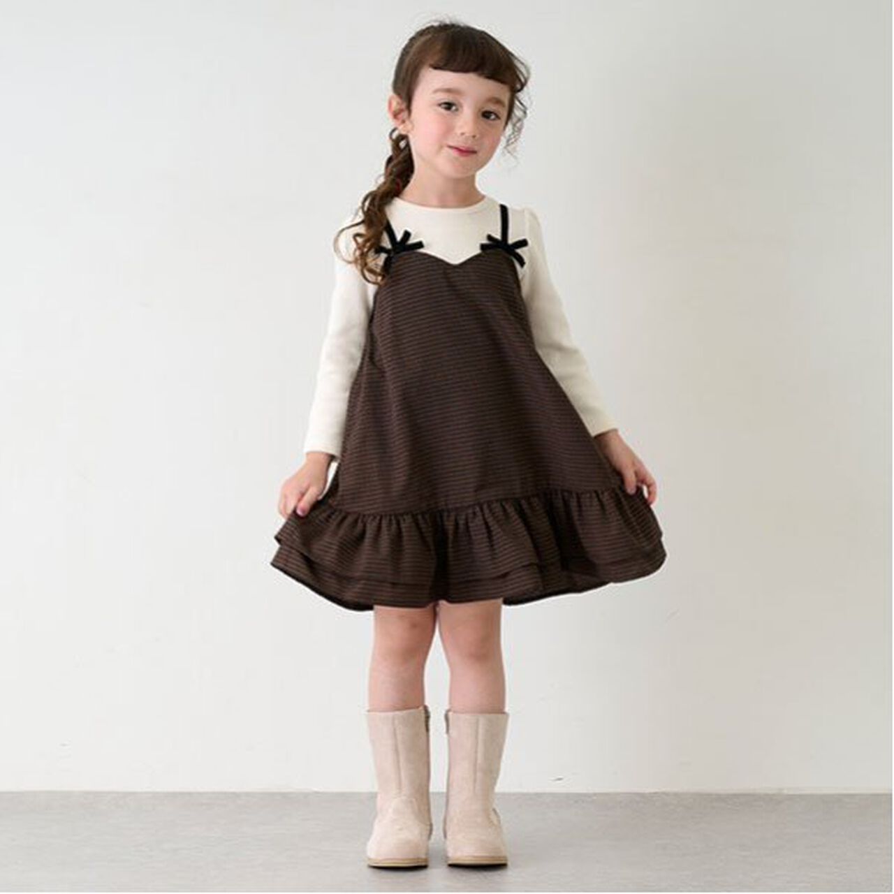 [Link] [Gingham Docking One-Piece Dress (Kids Size)],Black, large image number 12