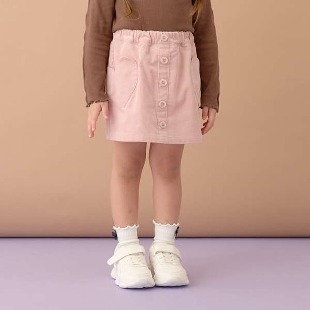 Heart Pocket Corduroy Skirt Pants,Moss green, large image number 21