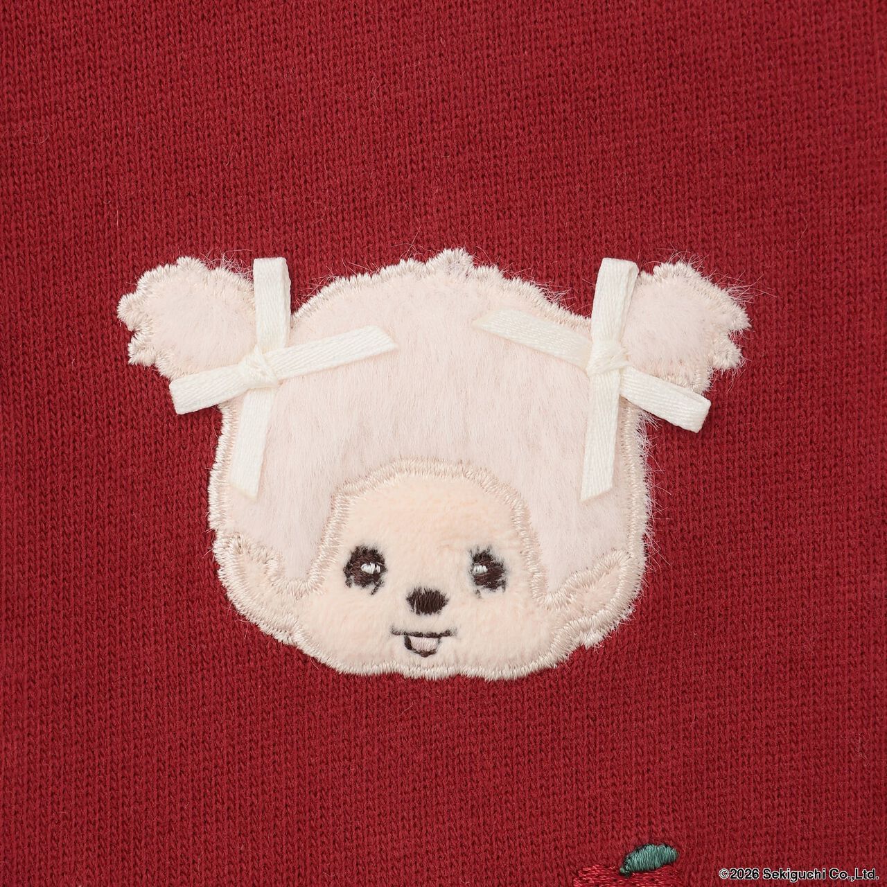 [Monchhichi/Link] Embroidered Long-Sleeve T-Shirt,Brown, large image number 10