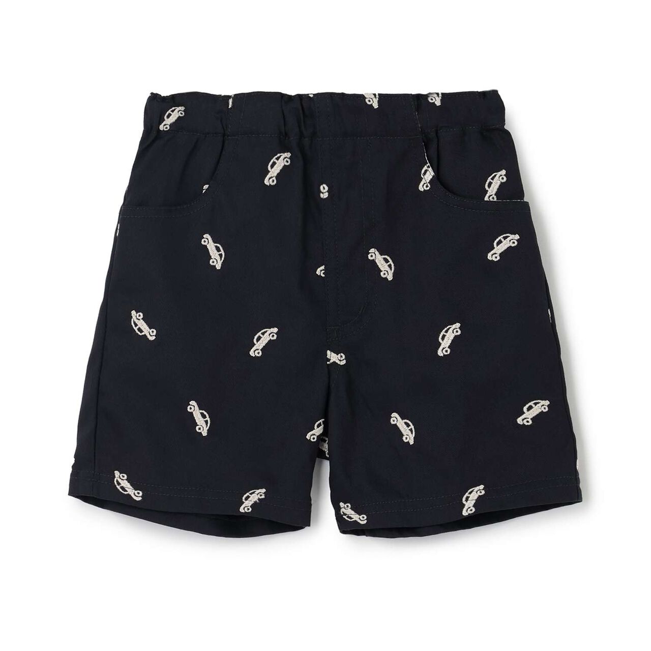 Embroidered Pattern Half Pants,Pearl white, large image number 2