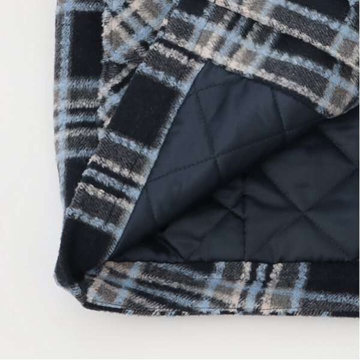 Check Cocoon Coat,Navy, medium image number 15