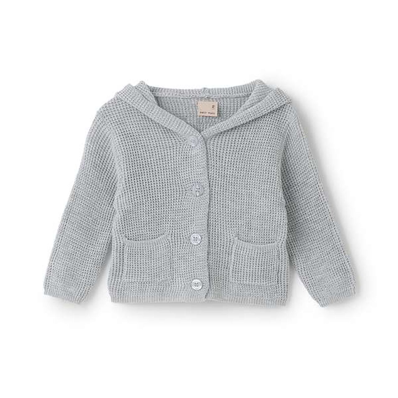 Ear-Detail Cardigan,Pearl white, large image number 12