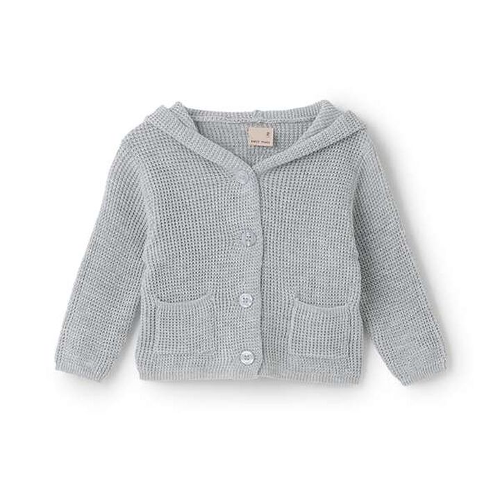 Ear-Detail Cardigan,Pearl white, medium image number 12