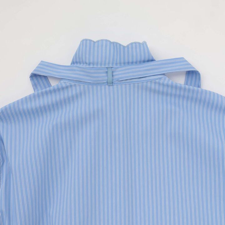 Lace Collar Bow Tie Blouse,White, medium image number 3