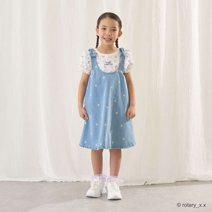 [Tomodeni] Assorted Embroidered All-Over Pattern Flare One-Piece Dress,Blue, medium image number 19