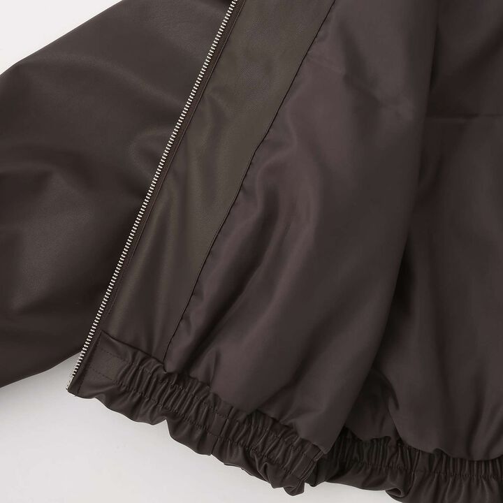 [Parent-Child Matching] Faux Leather Padded Blouson,Brown, medium image number 13