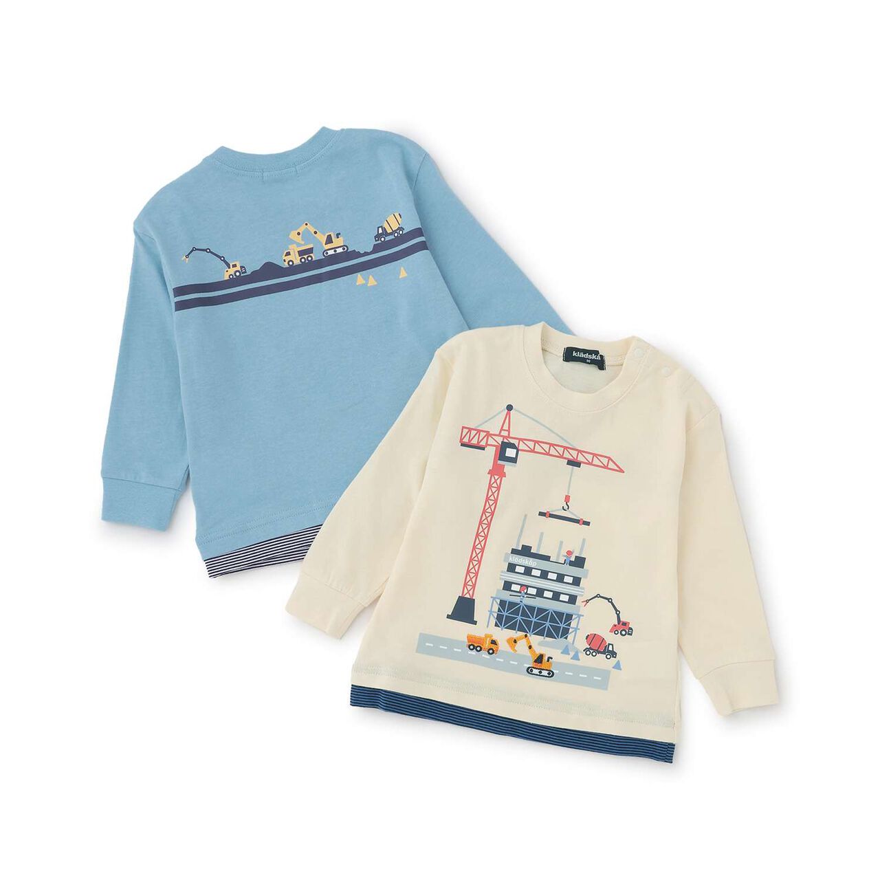 [Popular Item Restocked] [Not Available at Physical Stores] Construction Vehicles Working Long-Sleeve T-Shirt,Light blue, large image number 6